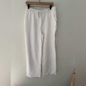 Abercrombie & Fitch White Linen Blend Pant